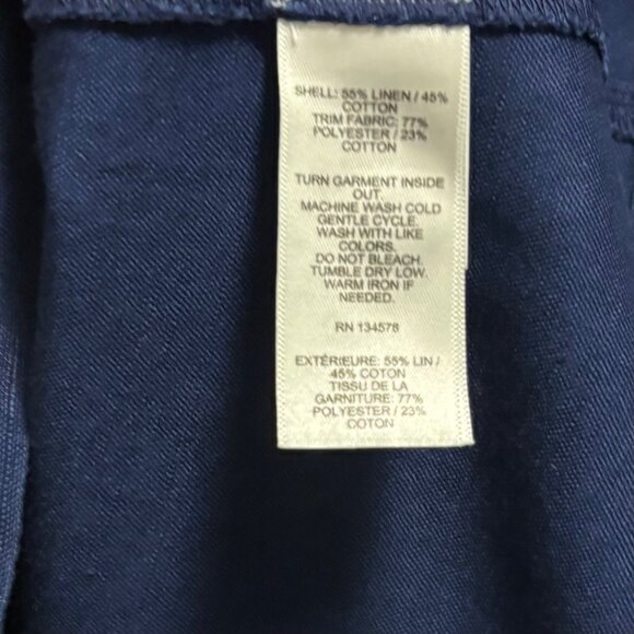 Vineyard Vines Westerly Tie-Front Linen Dress in Deep Bay Size 18 - Picture 8 of 8